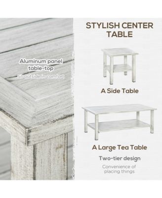 5 Piece Aluminum Patio Furniture Set, Sofa & Chairs, Tables