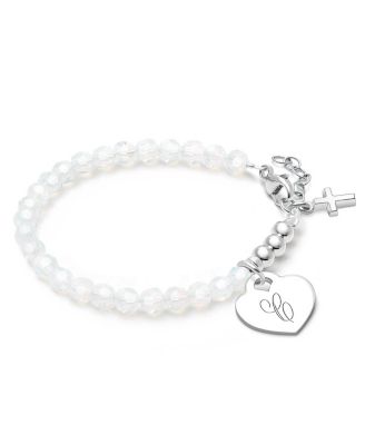 Tiny Blessings Sterling Signature Crystal with Cross Bracelet - Silver - c 180$