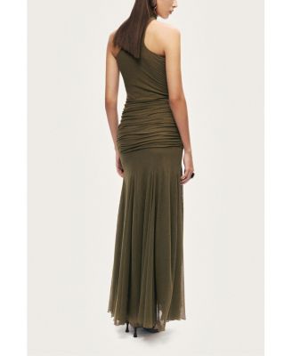 Women's Halter Neck Draped Maxi Dress