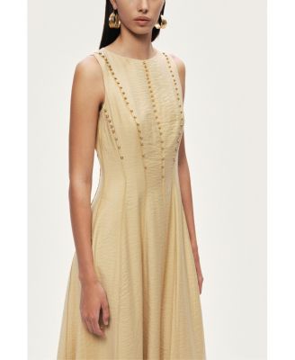 Women's Sleeveless Textured Midi Dress