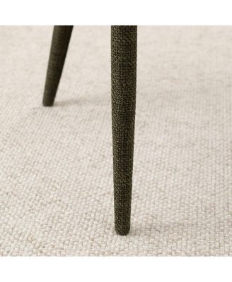  Set of 2 Fabric Upholstered Arm Dining Chairs with Metal Legs