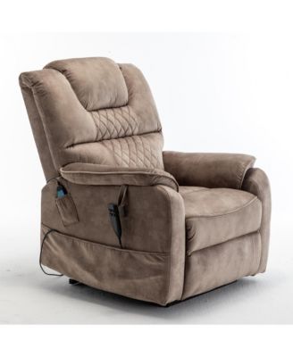 Electric Lift Relax Chair for Elderly, Power Recliner Lounge Sofa with 180degree(s) Flat Recline