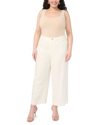 Plus Size Front Patch Pocket Ankle Length Pants
