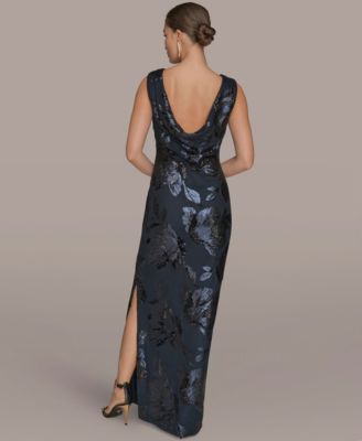 Women's Floral-Sequined Gown