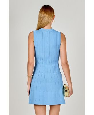 Women's Shank Button Knit Mini Dress