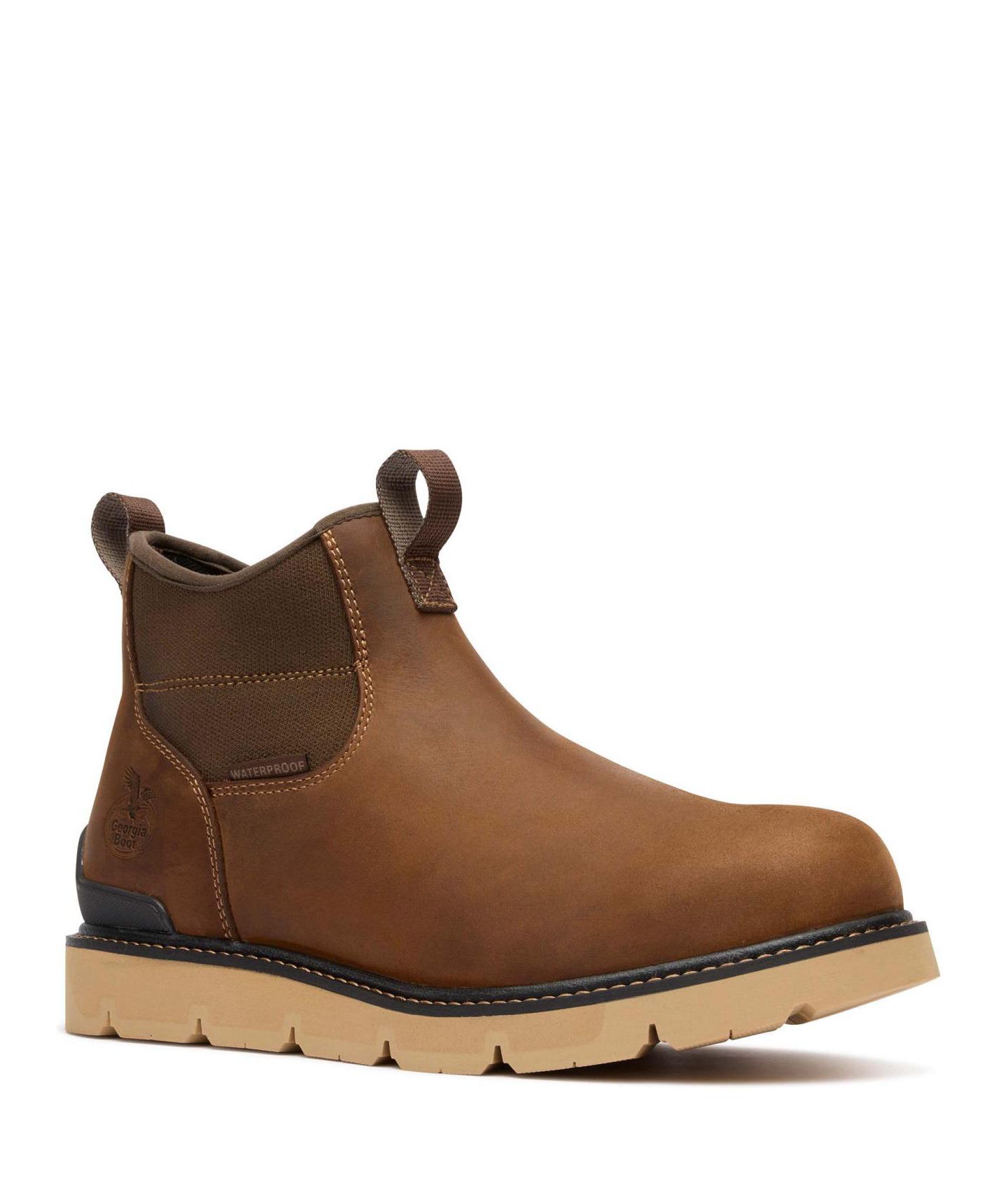 Мужские ботинки GEORGIA BOOT Carbon Flex Wedge Chelsea Work Boot, цвет: Коричневый — фото 1