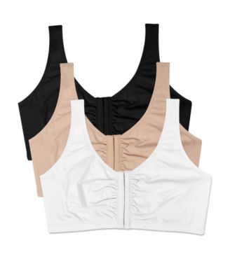 Women's 3-Pack Beyond Soft Front Closure Cotton Bra