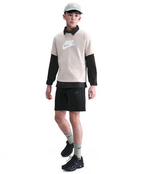Детские шорты Nike Sportswear Tech Fleece флисовые, цвет: Чёрный