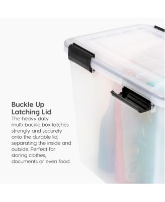 USA File Box WeatherPro File Organizer Plastic File Box for Letter/Legal File, Durable Lid and Seal with Secure Latching Buckles, Stackable