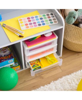 USA Medium 3-Drawer Stacking Desktop Organizer, 1 Pack, Plastic Drawer Storage Container for Stationery Art Craft Supplies