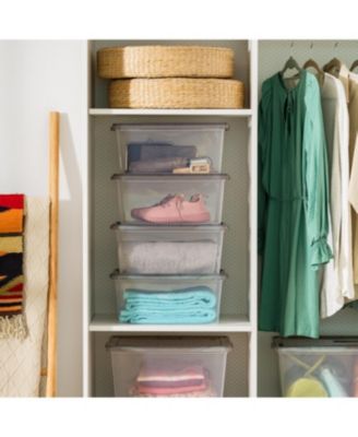 USA 8 Pack 17 Quart Clear Plastic Storage Box with Snap Lid