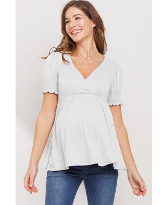 Maternity Wrap Nursing Top with Empire Waist