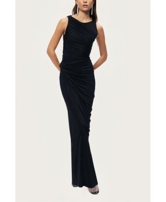 Women's Draped Sleeveless Maxi Dress