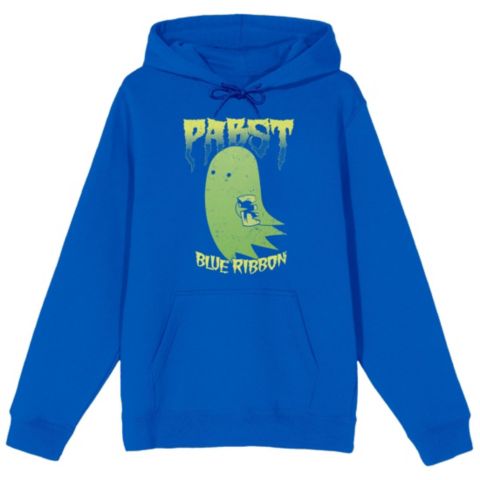 Мужское худи Pabst Blue Ribbon Ghost With A Beer Adult, цвет: Синий