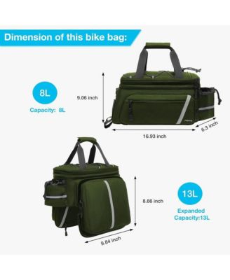 Insulated Bike Rack Bag with Rain Cover, Bicycle Trunk Cooler with Foldable Panniers for Commuting Travel Outdoor Cycling