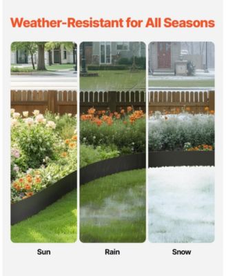 Steel Landscape Edging, 3 Pack, 40 x 8 in, Rust-Resistant Metal