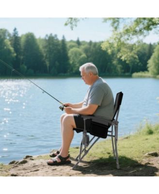Folding Camping Chair with Cup Holder and Side Pocket