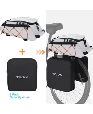 Bike Rack Bag with Removable Panniers Insulated Waterproof Bicycle Trunk Cooler Storage Rear Seat Cargo for Commuting Travel Camping