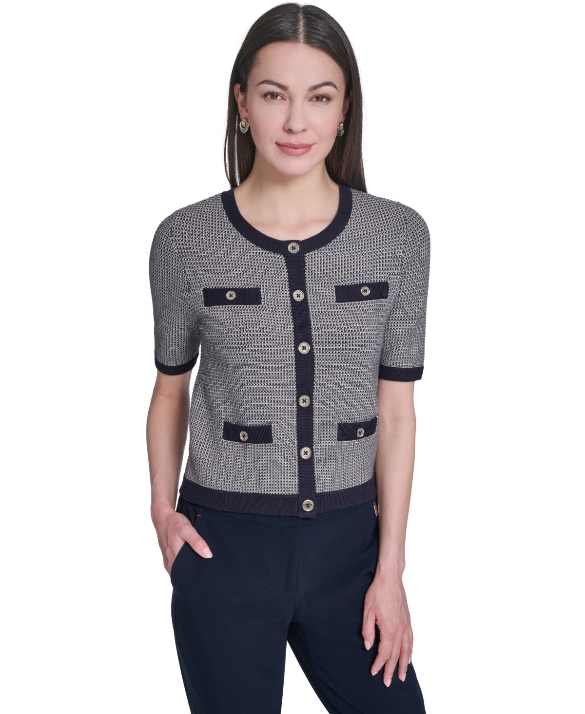 Tommy Hilfiger Women's Short-Sleeve Crewneck Sweater
