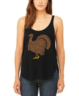 Women's Thankgiving Turkey Premium Word Art Flowy Tank Top