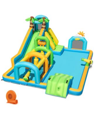 Tropical Inflatable Dual Water Slide Aqua Park with 750W Blower Included