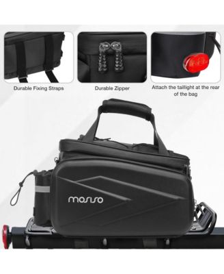 Insulated Bike Rear Rack Bag 8L Trunk Cooler with Foldable Panniers, Waterproof Cycling Storage Bag with Shoulder Strap for Commuting