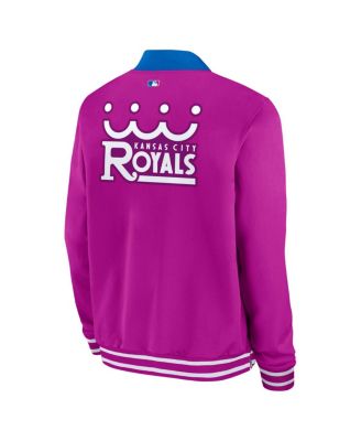 Men's Purple Kansas City Royals 2026 City Connect Authentic Collection Relaxed Full-Zip Bomber Jacket