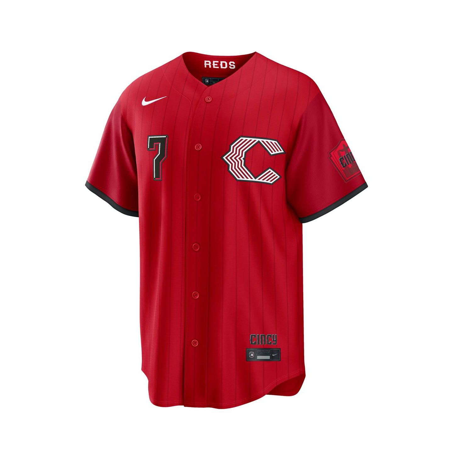 Мужской топ Nike Spencer Steer Red Cincinnati Reds 2026 City Connect Stadium Jersey — фото 2