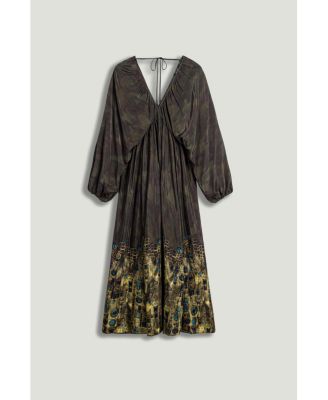 Women's Printed Long Sleeve Maxi Dress