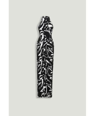 Women's Printed Halter Maxi Dress