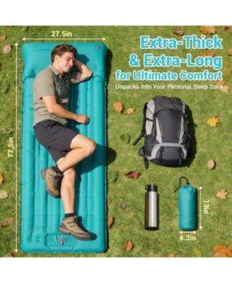 Camping Sleeping Pad Inflatable Mat Built-in Foot Pump Camping Outdoor Recreation Gear