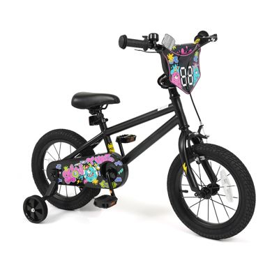Toddler Bike with Training Wheels and Street Art Pattern for Kids