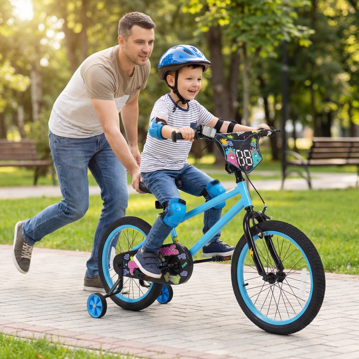 Slickblue Kids Ride On Bicycle with Training Wheels