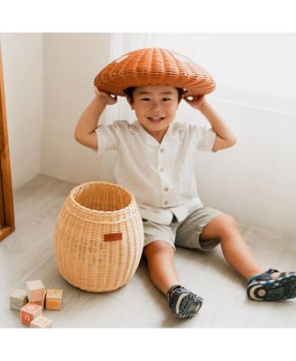 Mushroom Handcrafted Rattan Storage Basket - Wicker