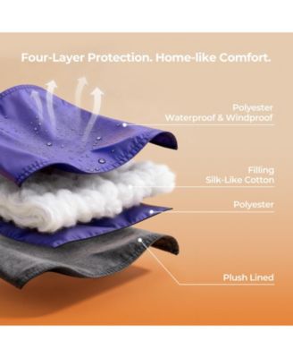 Sleeping Bag Plush Fleece Cold Weather Waterproof Portable Camping Hiking