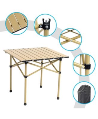 Portable Camping Table Folding Aluminum Outdoor Cooking Hiking Picnic BBQ Travel Carry Bag