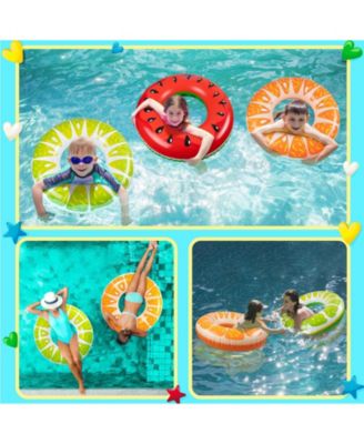 2PCS Fruit Pool Floats Inflatable Swimming Rings Tubes