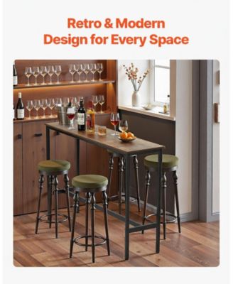 Narrow Metal Bar Height Pub Table for Kitchen Dining