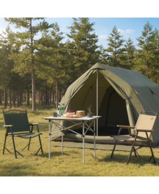 Folding Roll-Up Aluminum Camping Table with Carry Bag