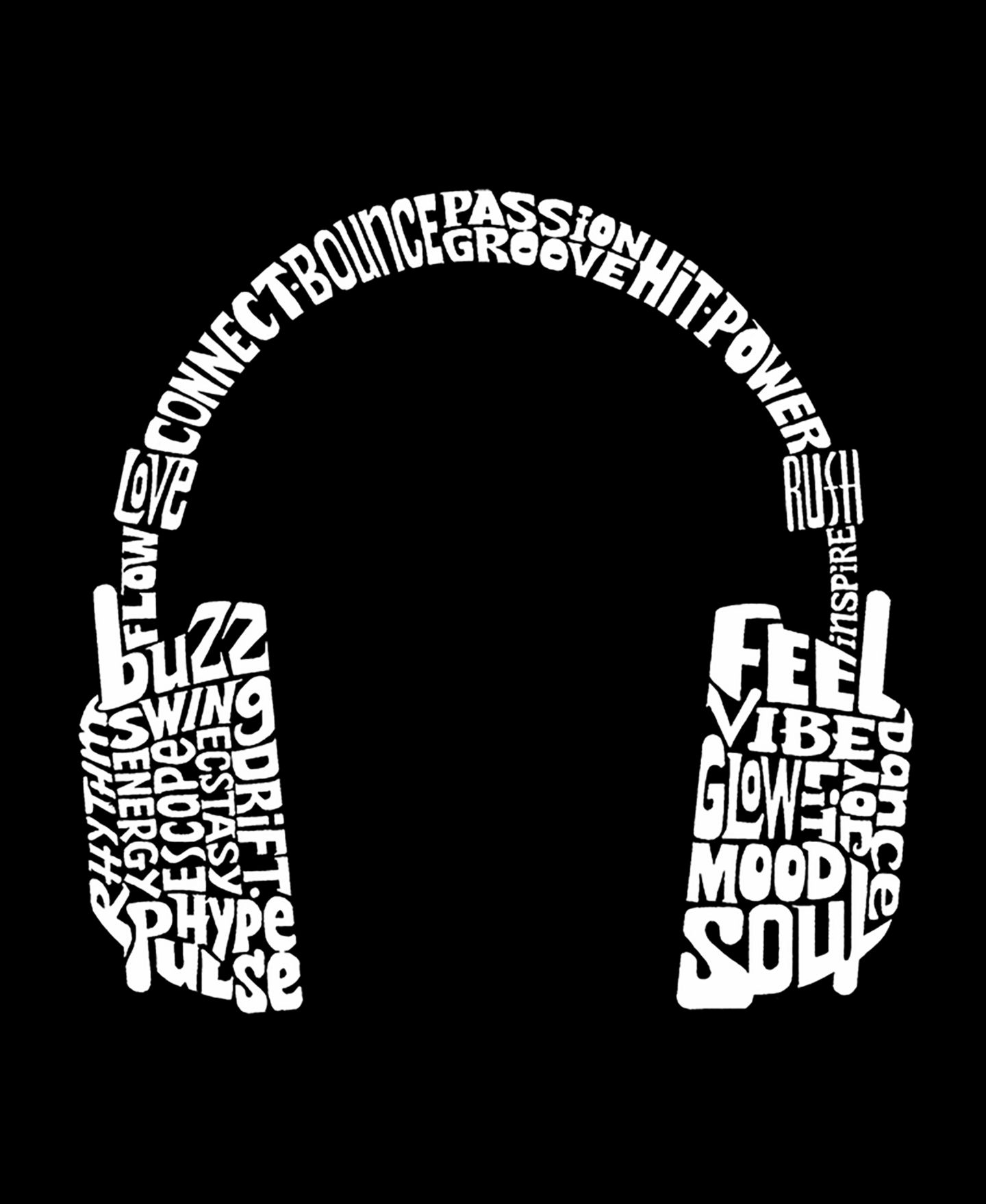 Женский свитер LA Pop Art Mood Headphones Word Art Pullover Top, цвет: Чёрный — фото 3