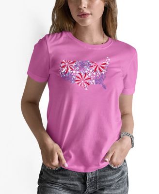 Women's USA Fireworks Word Art Pullover Top