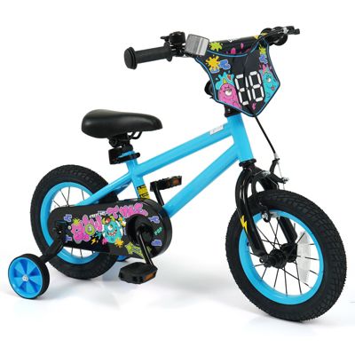 Kids Ride On Bicycle with Training Wheels, Street Art Style Design