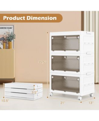 33 Gal 3-Pack Stackable Plastic Storage Bins with Lid, 21 x 13 x 35.5 in