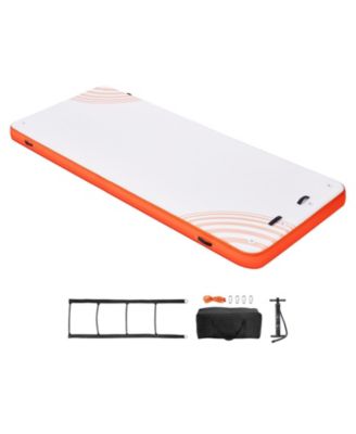 15 x 6 Ft Inflatable Floating Dock Platform with Non-Slip Surface and Ladder