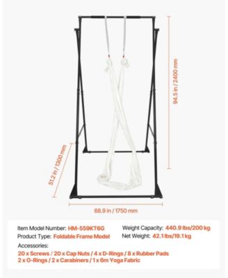 Yoga Stand Frame 440 lbs Triangular Rig with Hammock