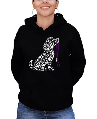 Women's Dog Leash Word Art Hooded Sweatshirt