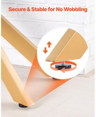 Tempered Glass Rectangle Coffee Table with Metal Cross-Leg Frame