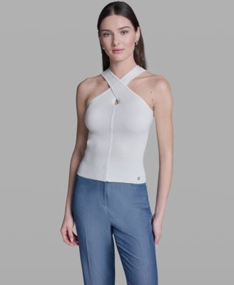Women's Halter Neck Sleeveless Tank Top