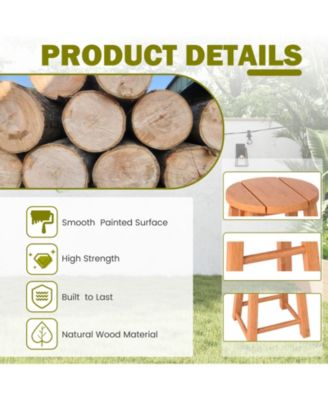 18-Inch Wood Bar Stools Set of 2 with Round Seat and Footrest