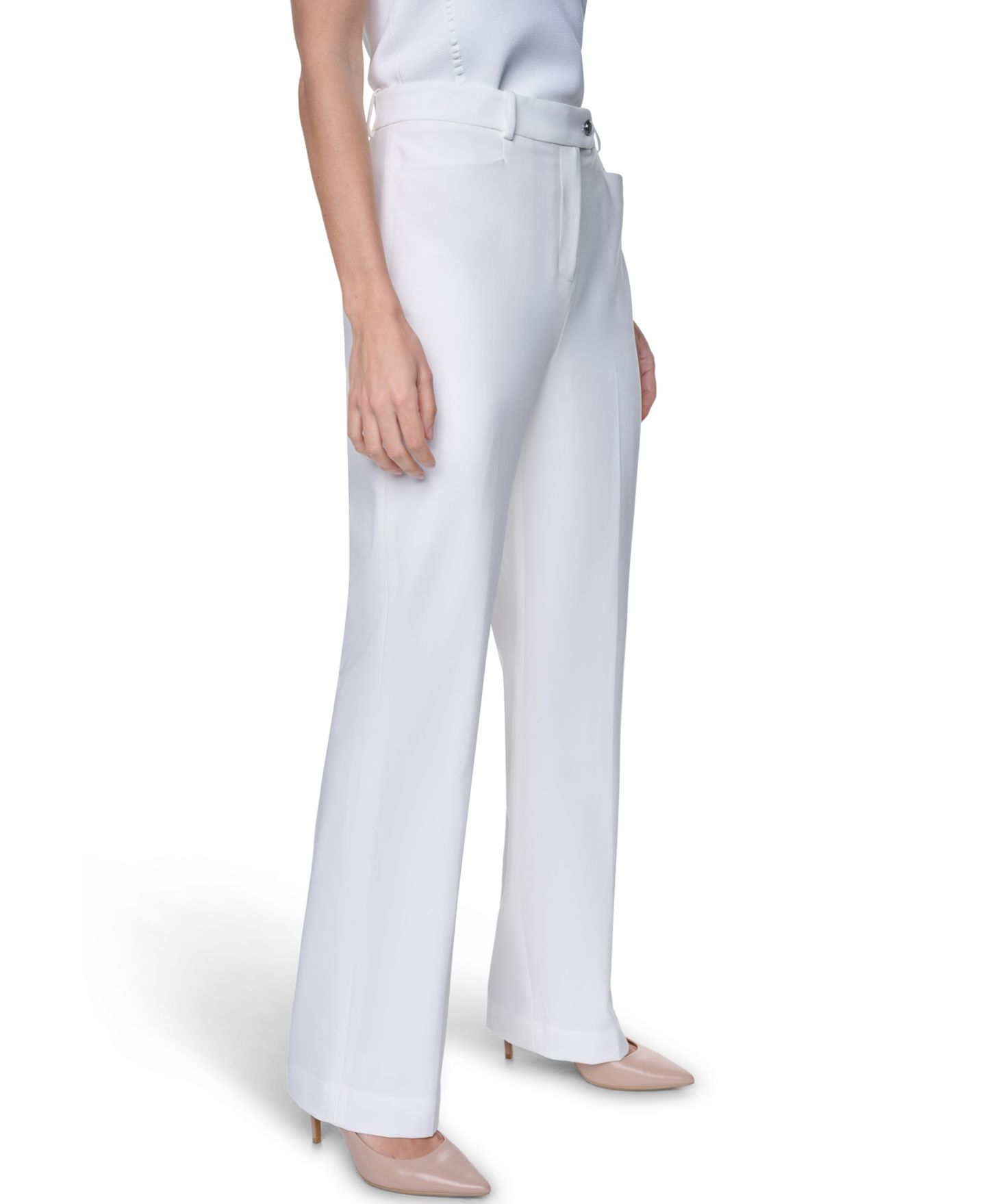 Женские брюки Calvin Klein Modern Fit Mid-Rise, цвет: Кремовый — фото 3
